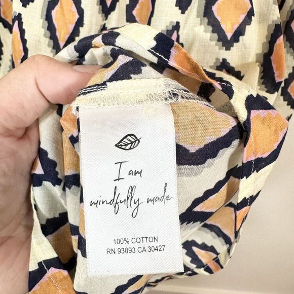 Womens Nic and Zoe Medium Geometric Top Blouse 100% Cotton Ethically Made - Picture 8 of 12